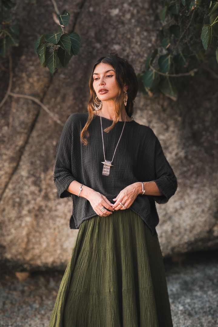 Alisa Boho Top Black