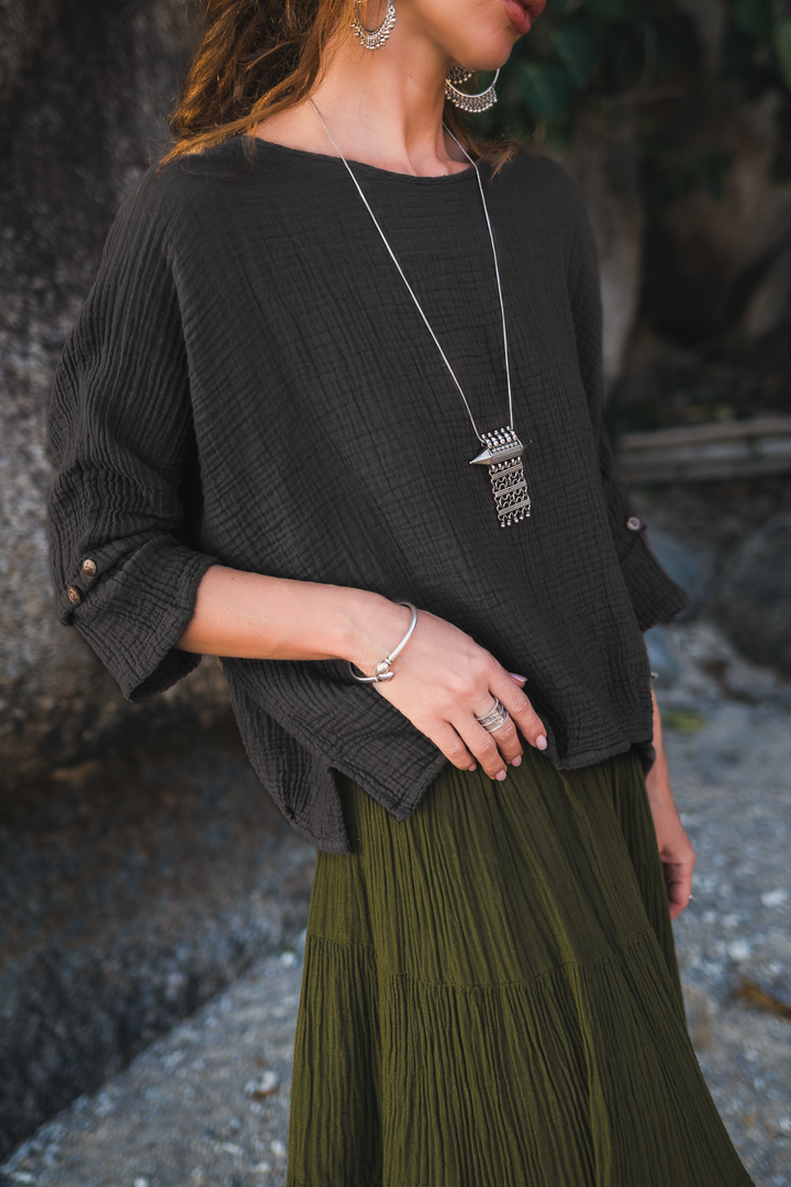 Alisa Boho Top Black