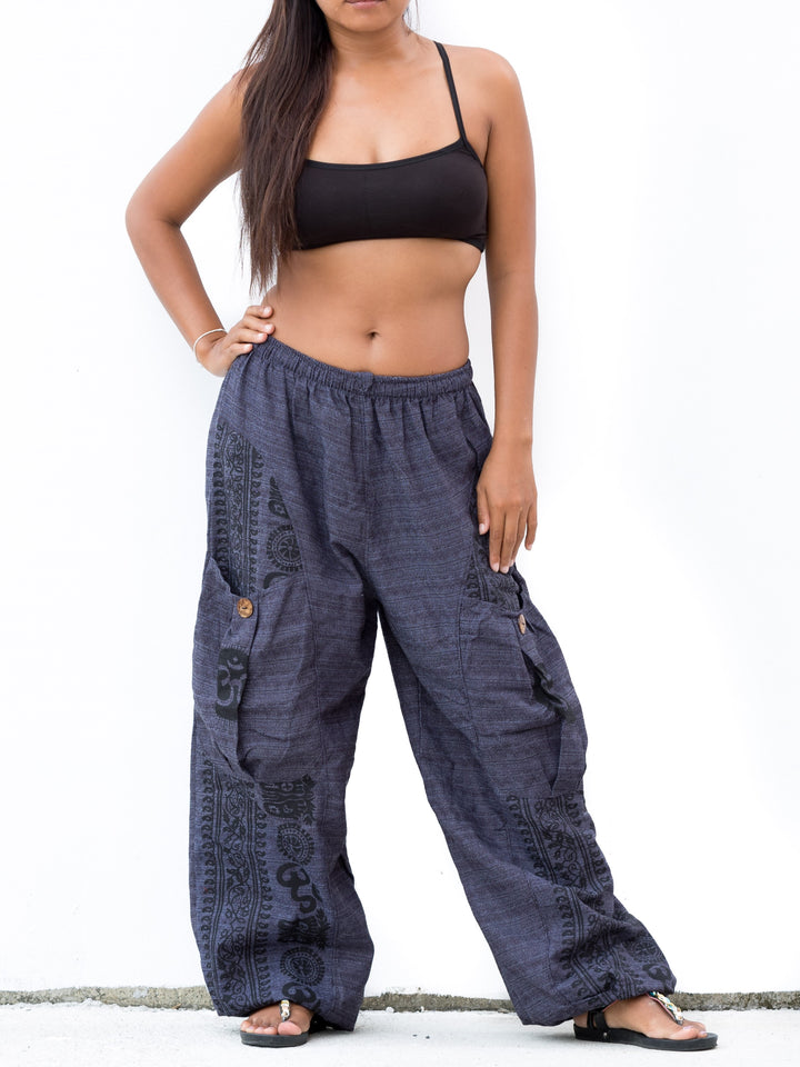 Harem Pants Om Front Pocket Blue