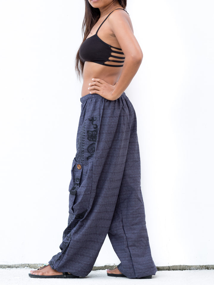 Harem Pants Om Front Pocket Blue