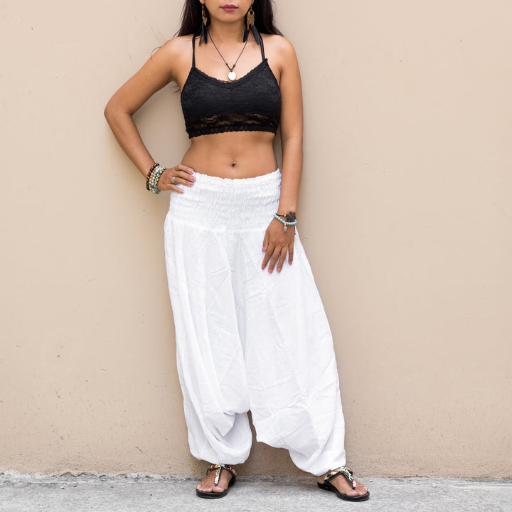 Harem Jumpsuit Pants White