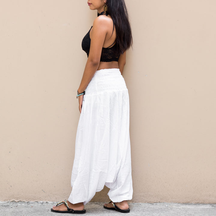 Harem Jumpsuit Pants White