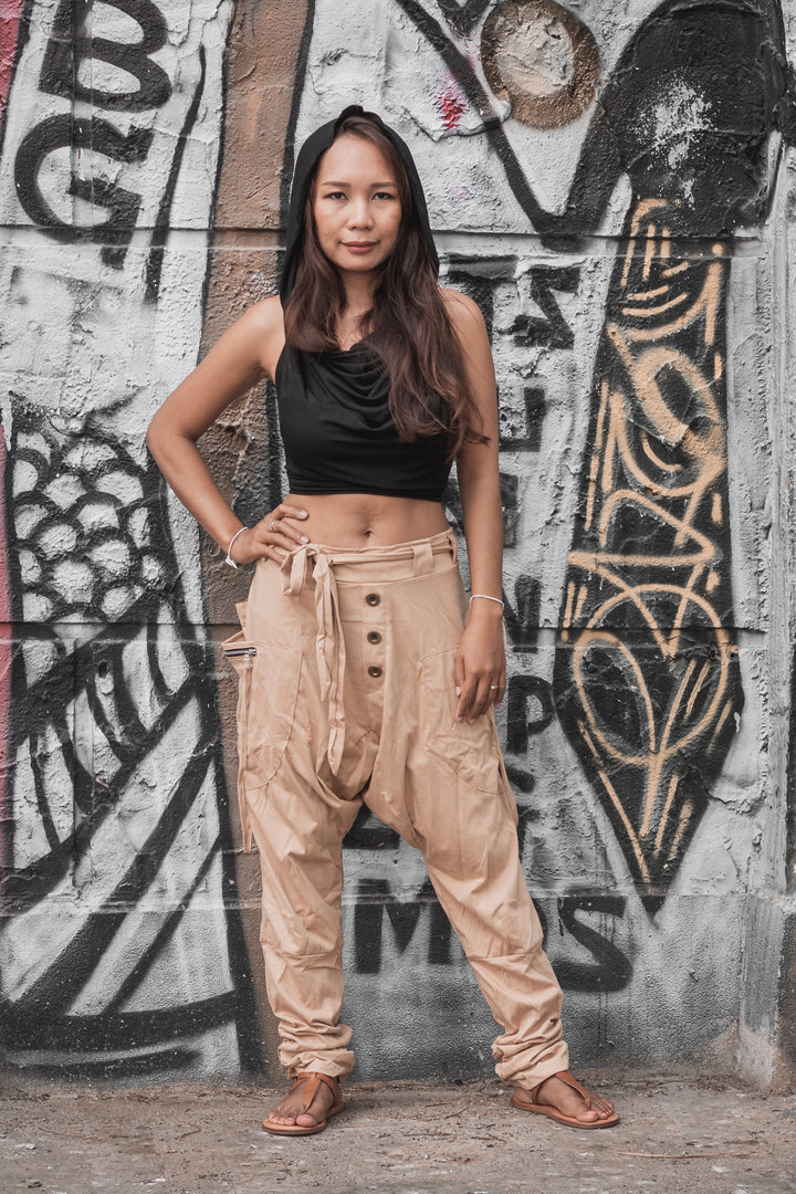 Cyberpunk Harem Pants Women & Men Khaki