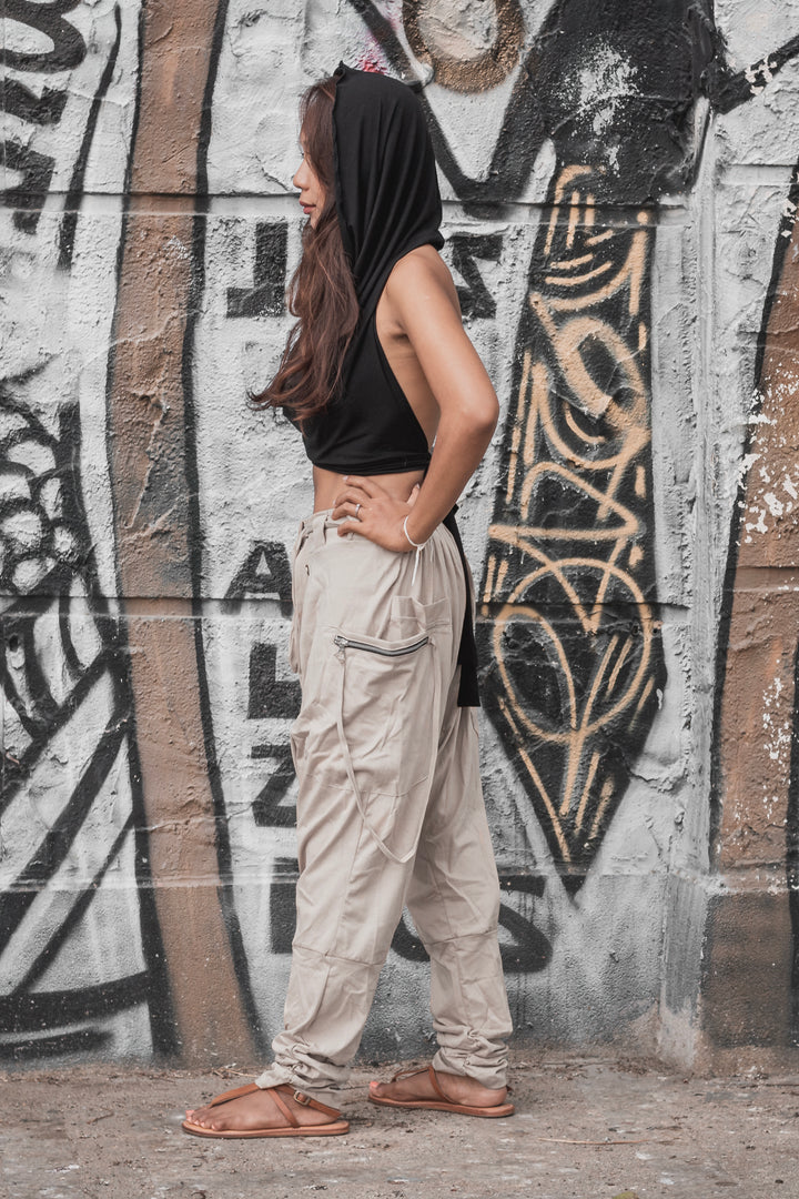 Cyberpunk Harem Pants Women & Men Beige
