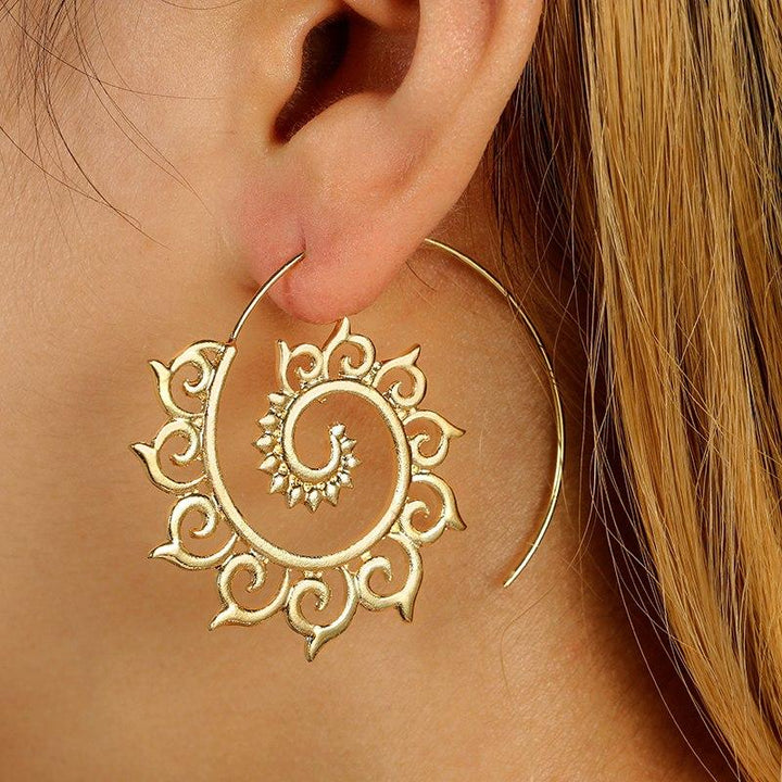 Brass Spiral Earrings Gold