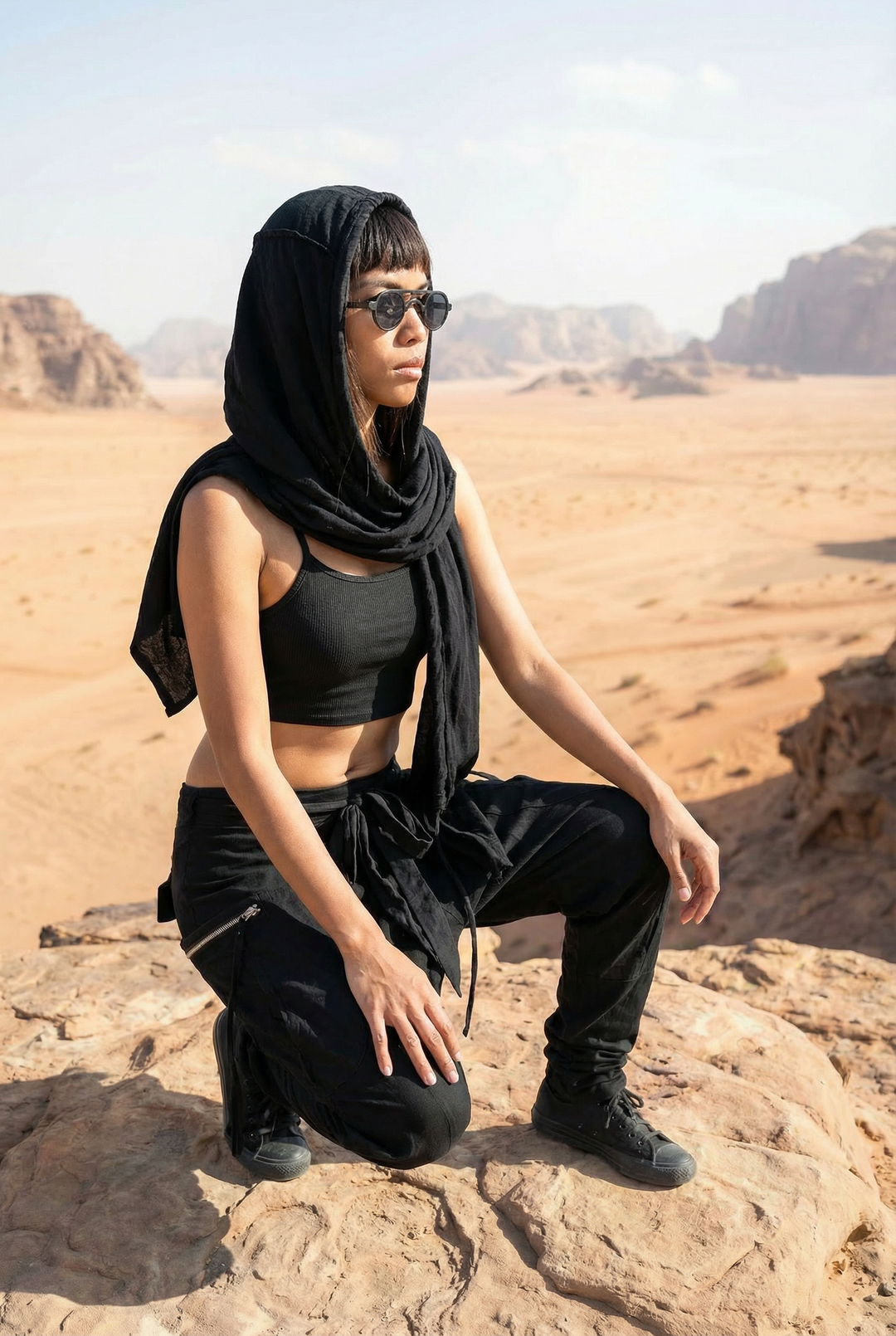 Cyberpunk Harem Pants Women & Men Black