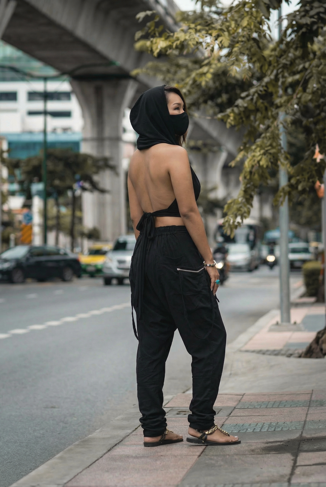 Cyberpunk Harem Pants Women & Men Black