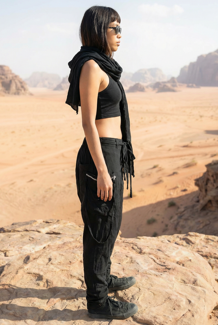 Cyberpunk Harem Pants Women & Men Black