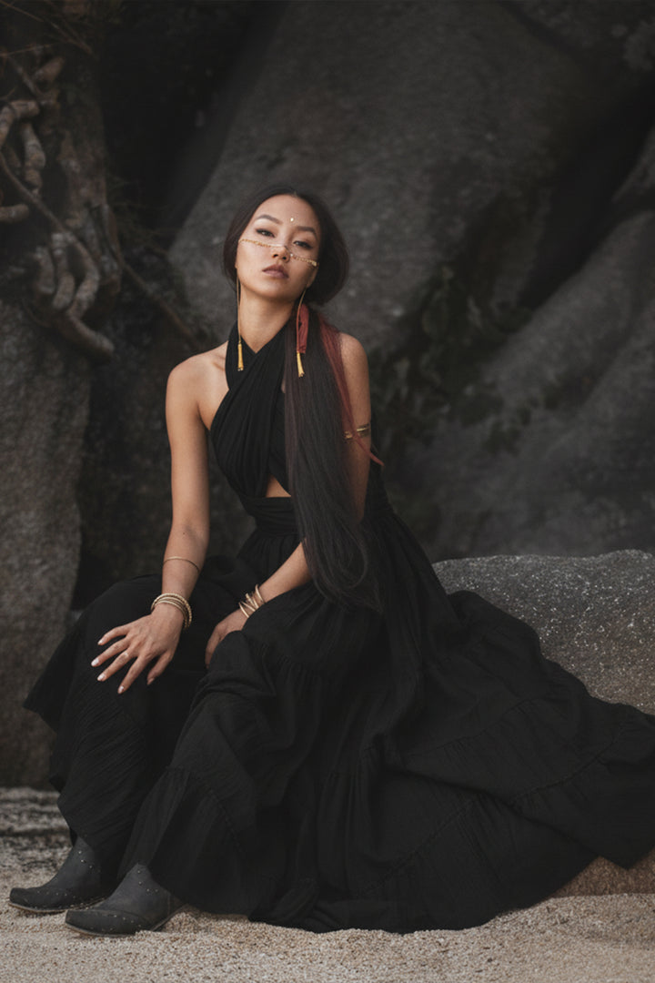 Amara Bohemian Maxi Dress Black