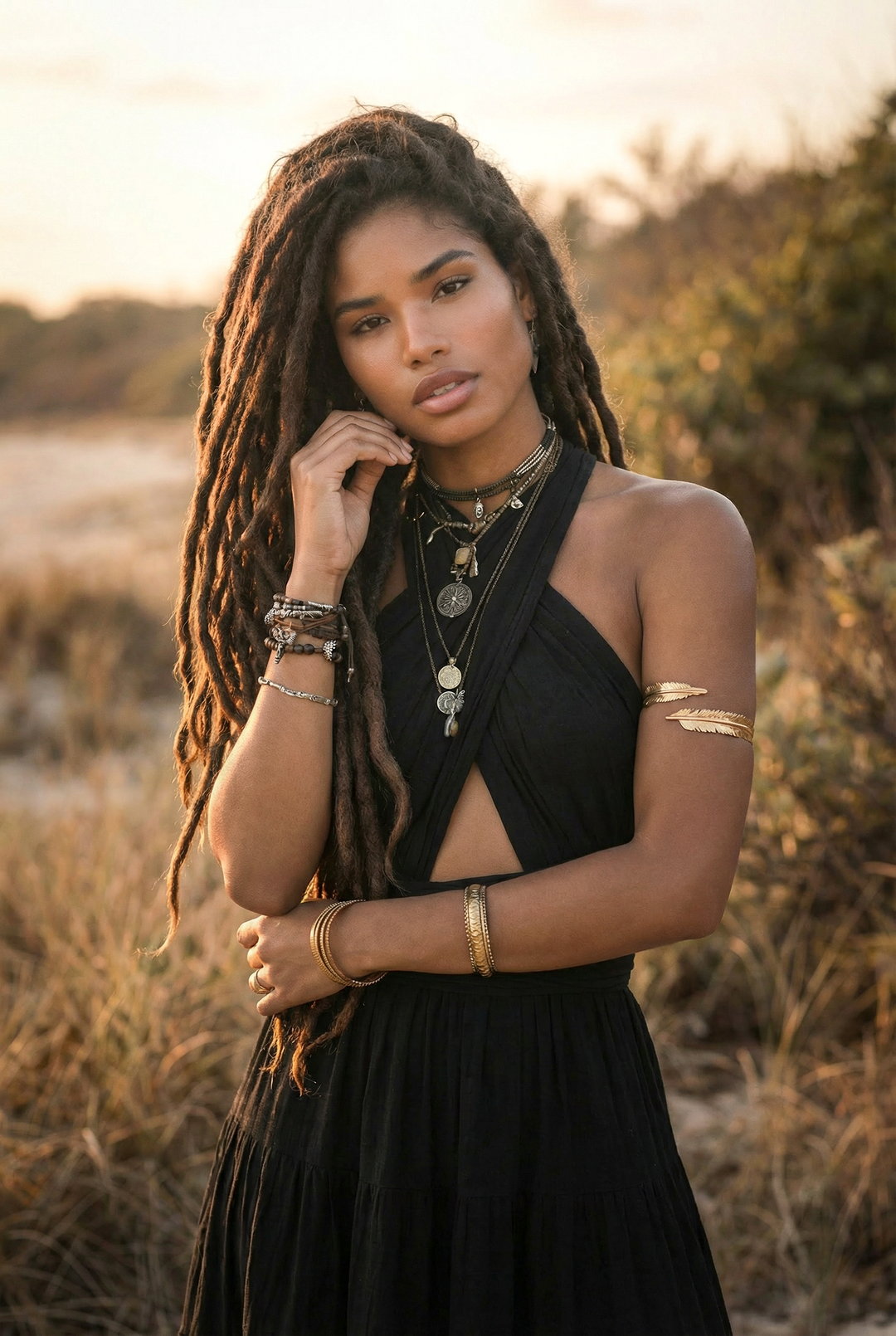 Amara Bohemian Maxi Dress Black