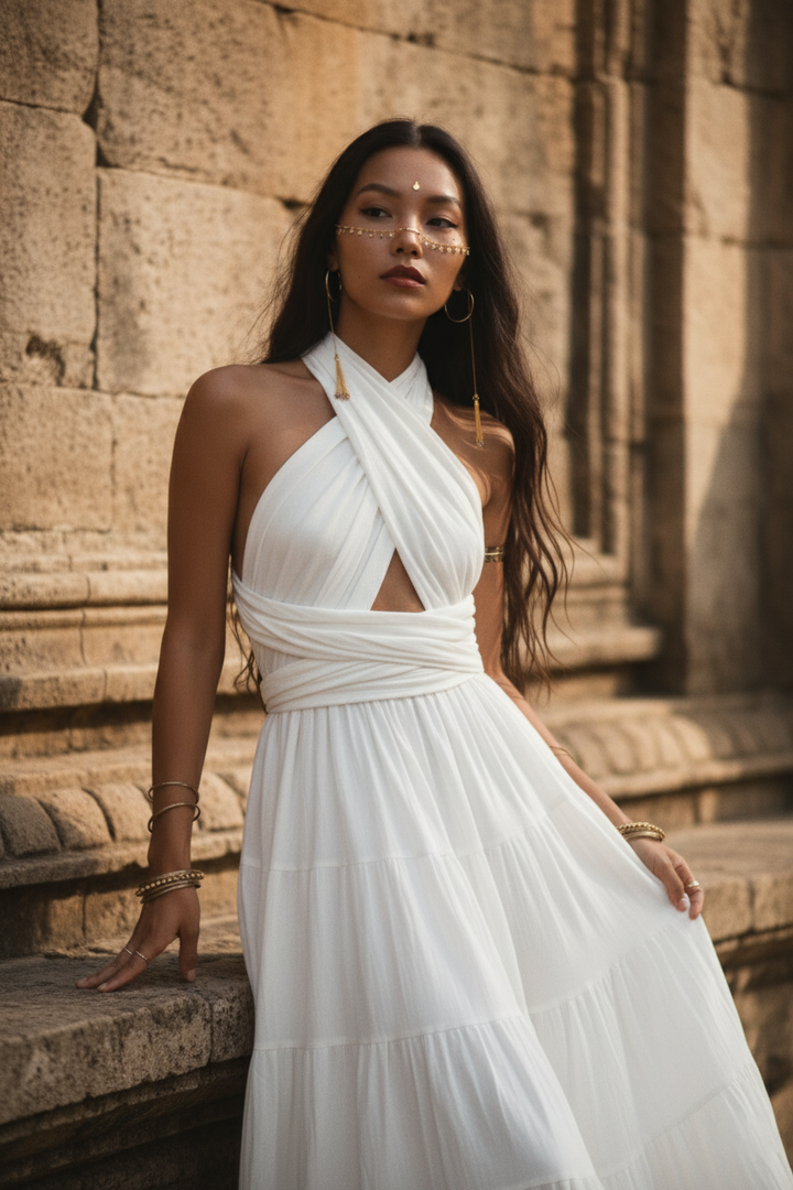 Amara Bohemian Maxi Dress White