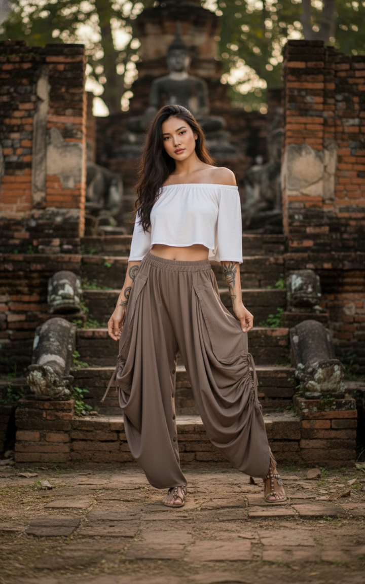 2-in-1 Maxi Skirt Palazzo Pants Desert Orchid