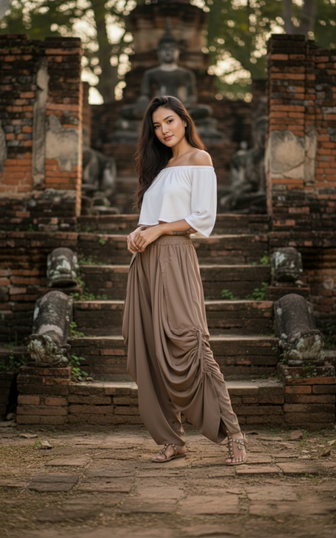 2-in-1 Maxi Skirt Palazzo Pants Desert Orchid