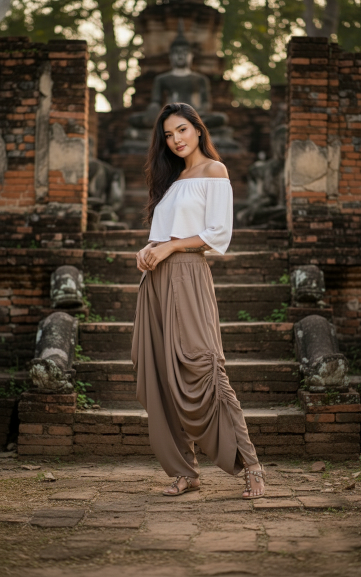 2-in-1 Maxi Skirt Palazzo Pants Desert Orchid