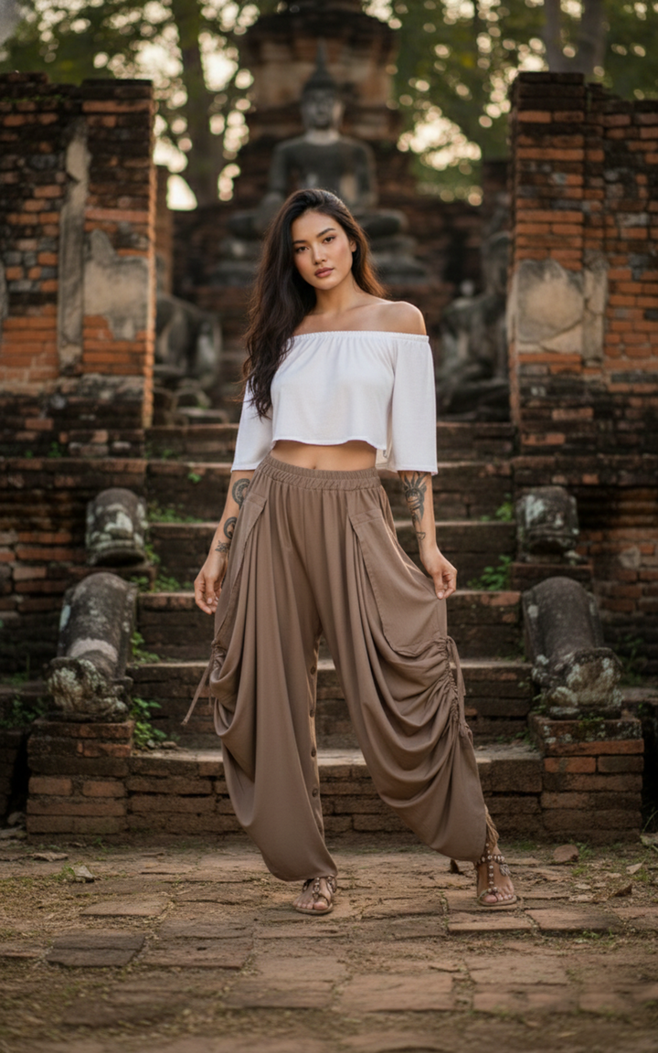 2-in-1 Maxi Skirt Palazzo Pants Desert Orchid