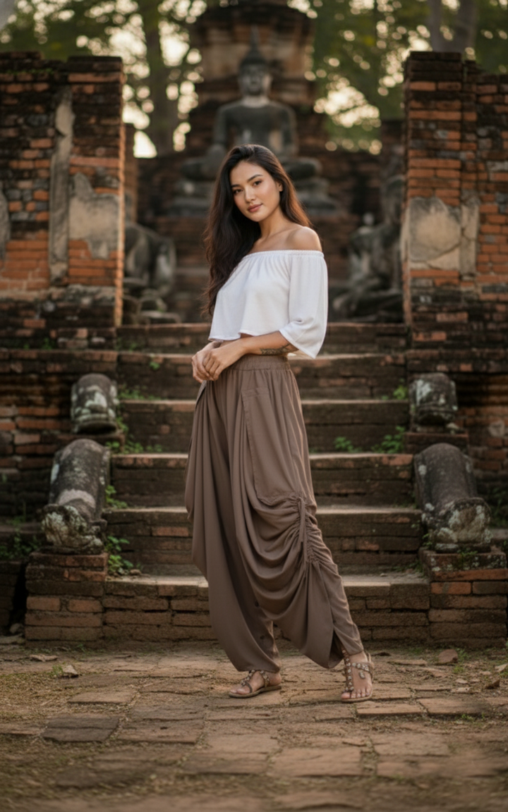 2-in-1 Maxi Skirt Palazzo Pants Desert Orchid