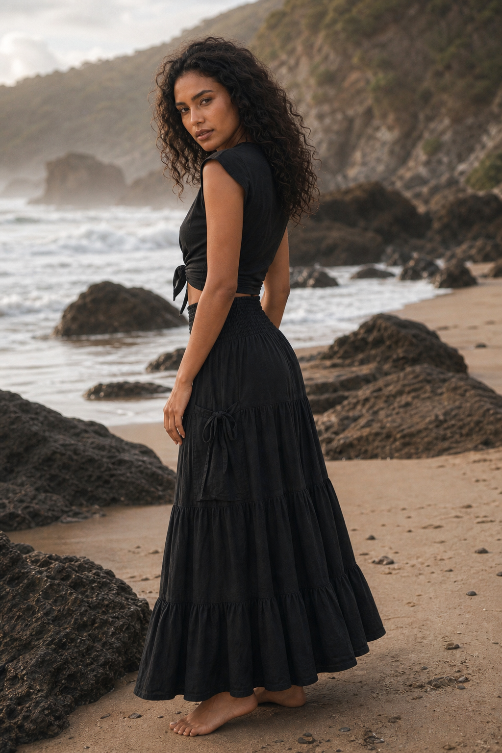 Hana Maxi Pocket Skirt Black