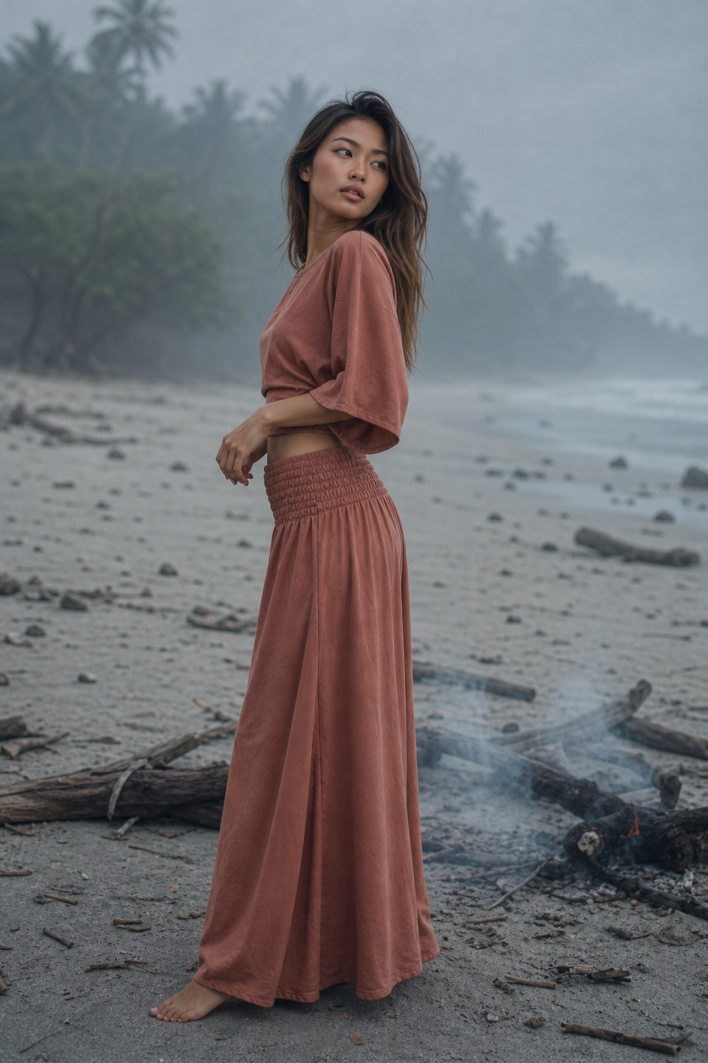 Lani Cotton Maxi Skirt Sandstone