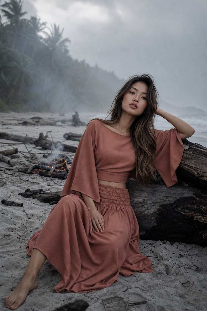 Lani Cotton Maxi Skirt Sandstone