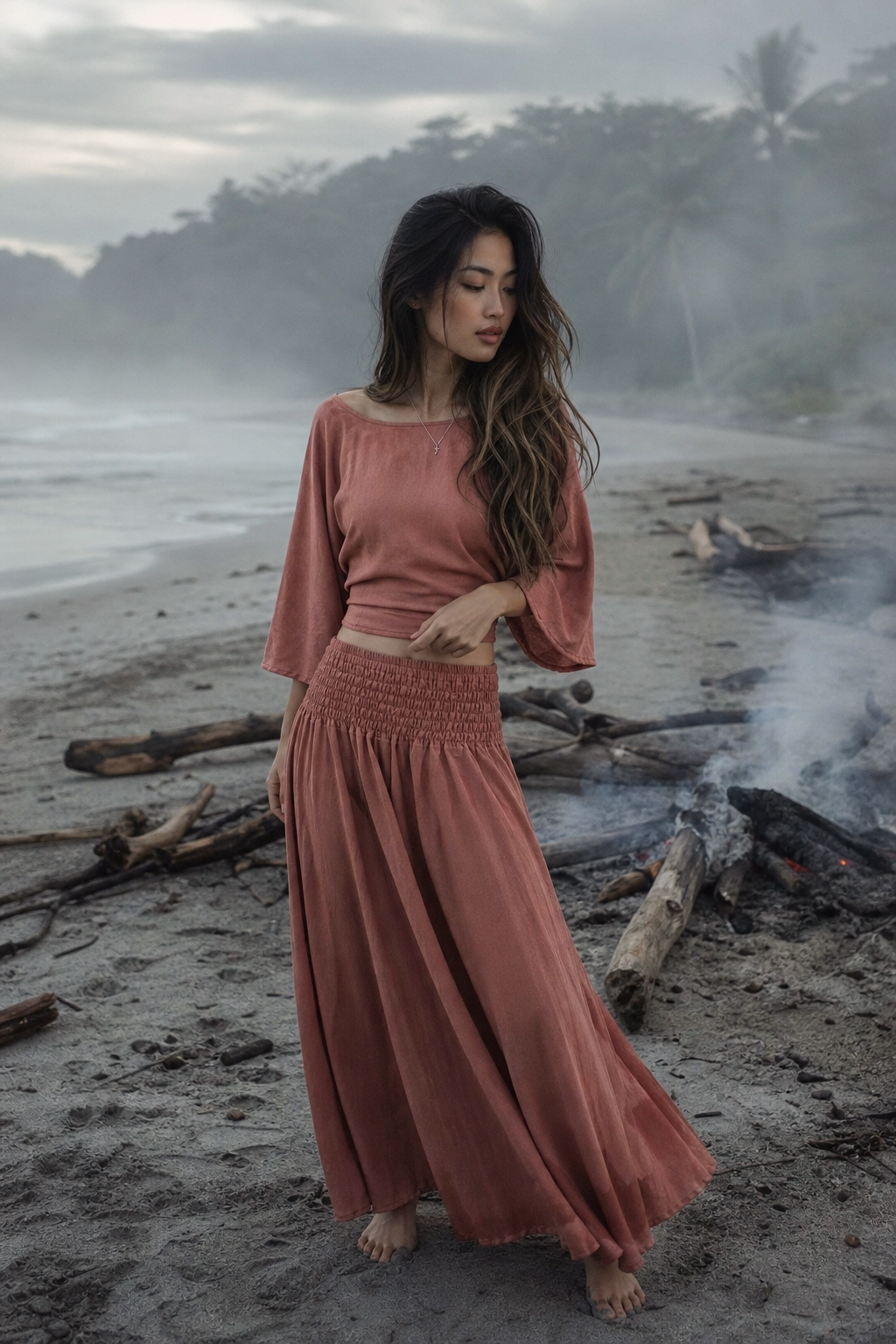 Lani Cotton Maxi Skirt Sandstone
