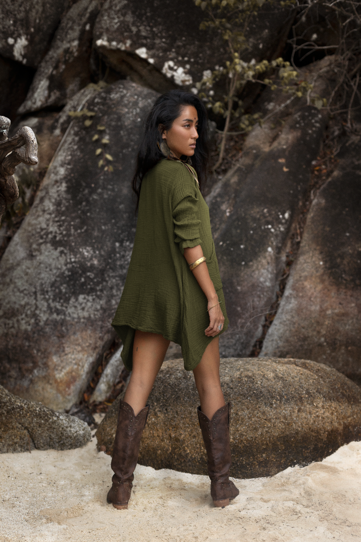 Kitana Mini Tee Dress Olive