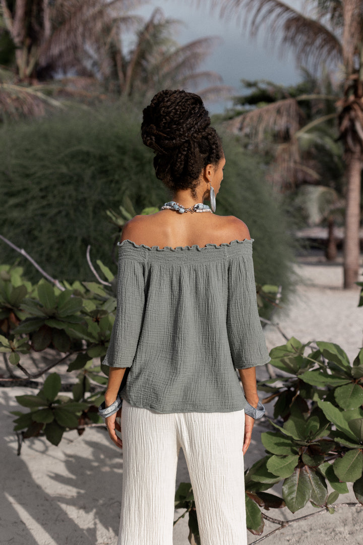 Maya Top Sage Grey