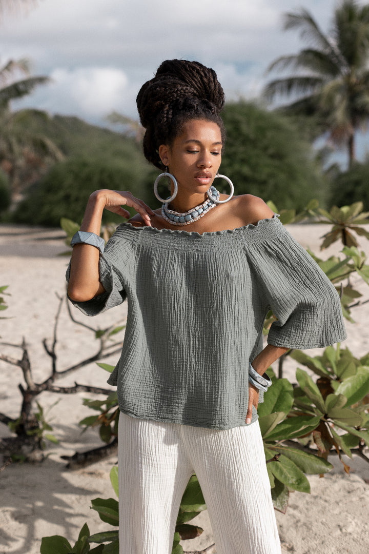 Maya Top Sage Grey