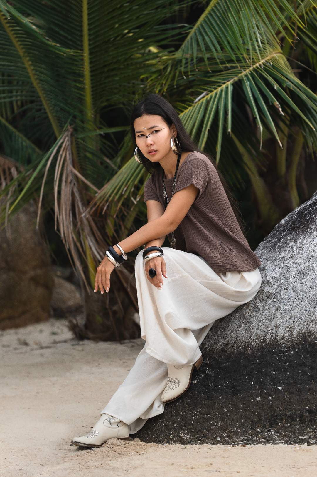 Comfy Cotton Pants Anda Off-White