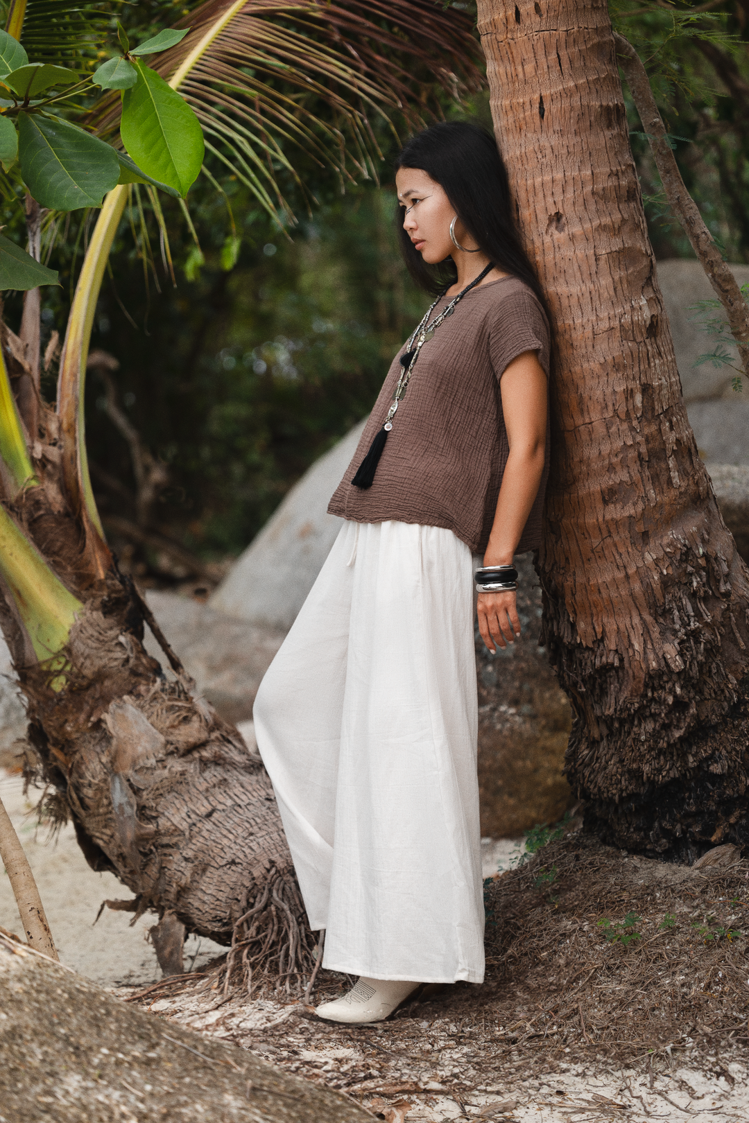 Comfy Cotton Pants Anda Off-White