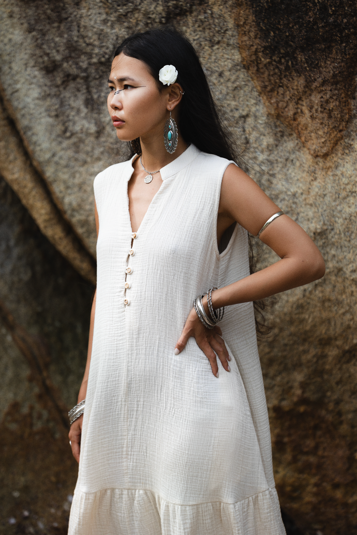 Cotton Dress Aiyana Off-White