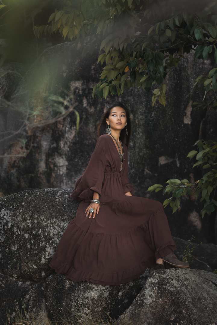 Maxi Dress Ayu Brown