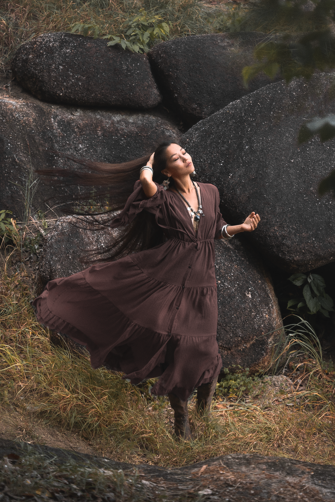 Maxi Dress Ayu Brown