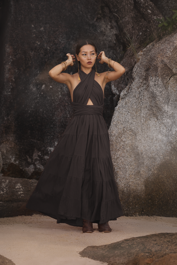 Amara Bohemian Maxi Dress Black