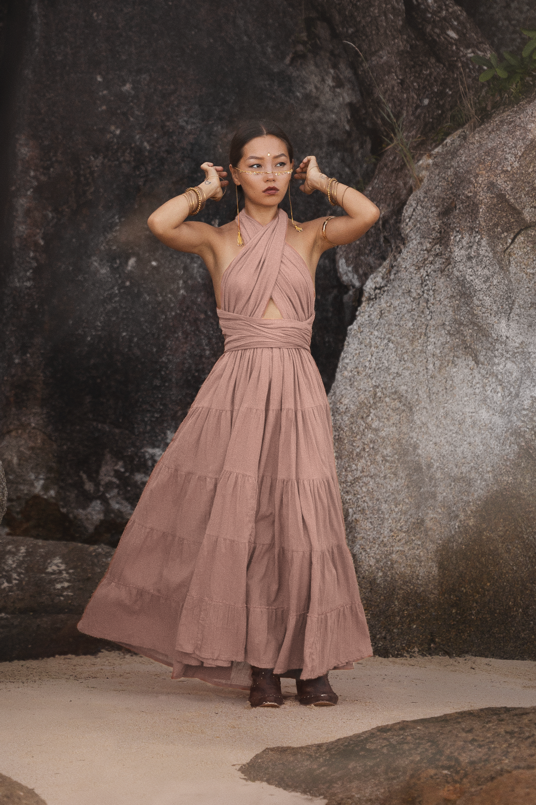 Amara Bohemian Maxi Dress Desert Rose