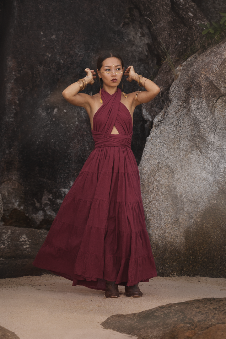 Amara Bohemian Maxi Dress Red