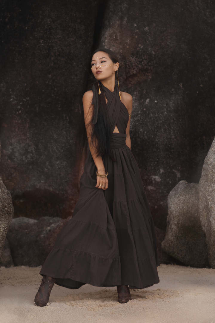 Amara Bohemian Maxi Dress Black