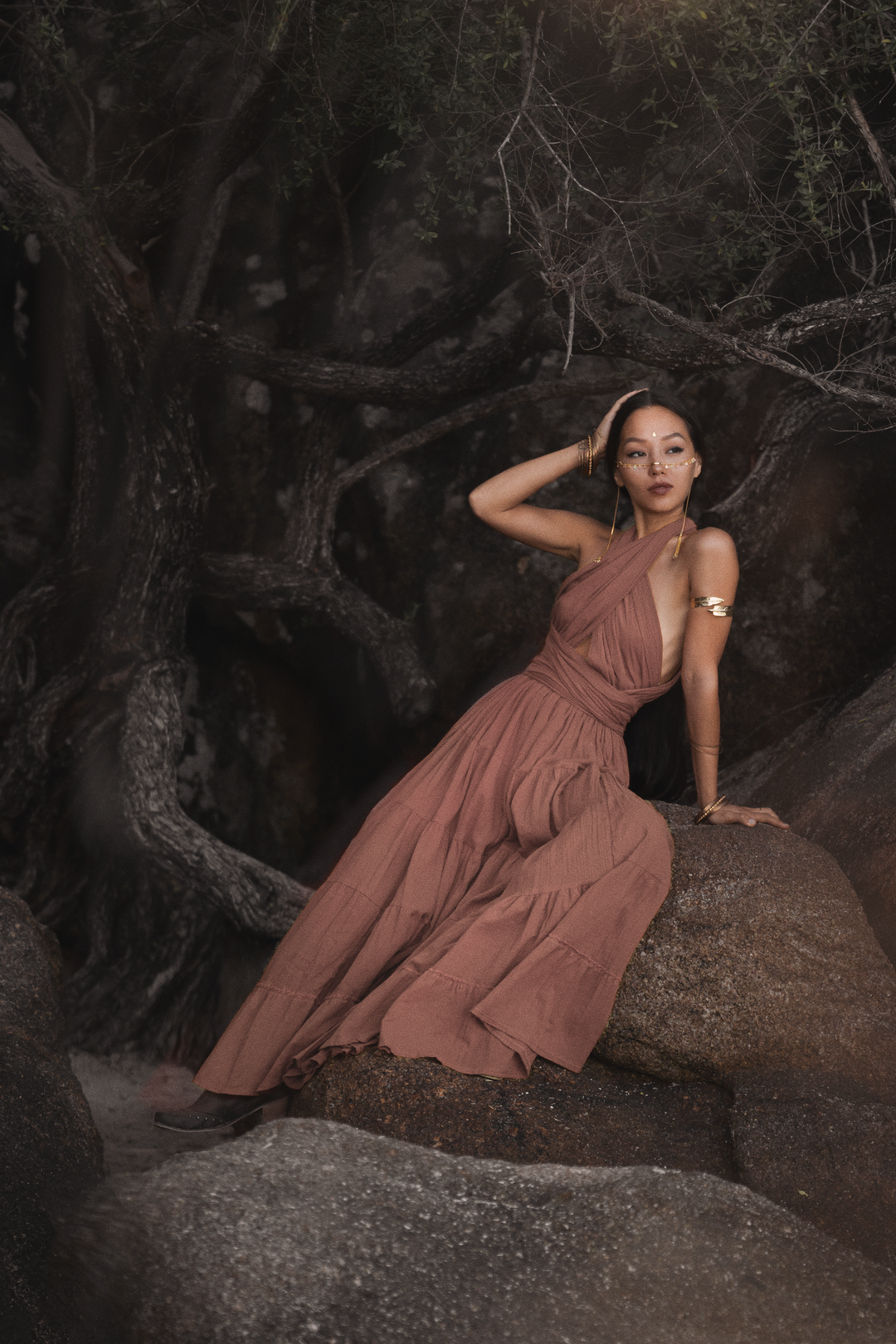 Amara Bohemian Maxi Dress Sandstone