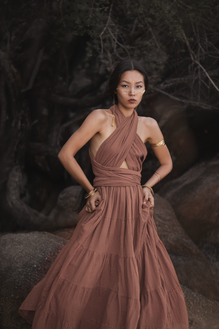 Amara Bohemian Maxi Dress Sandstone
