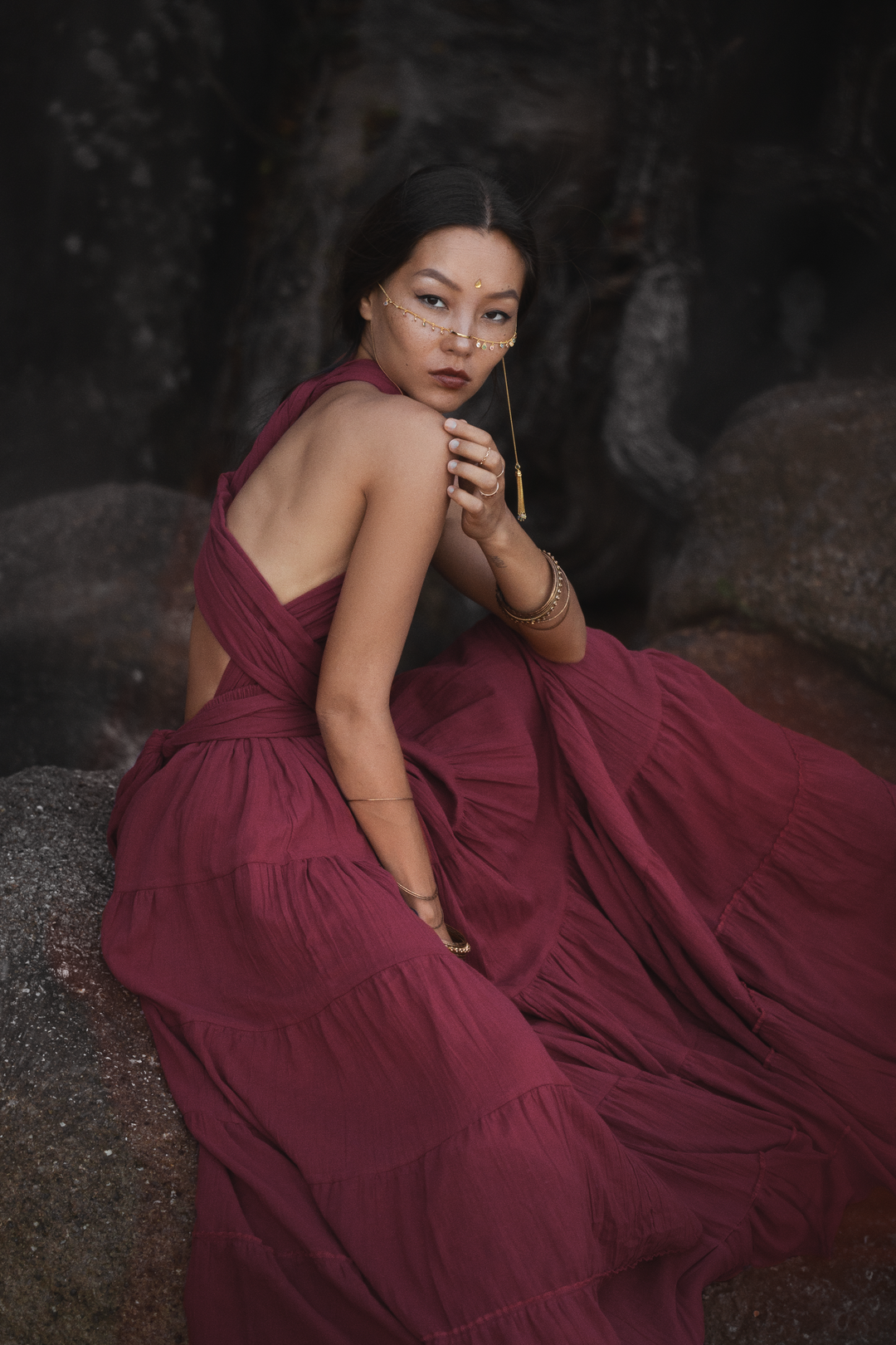 Amara Bohemian Maxi Dress Red Amara Bohemian Maxi Dress Red