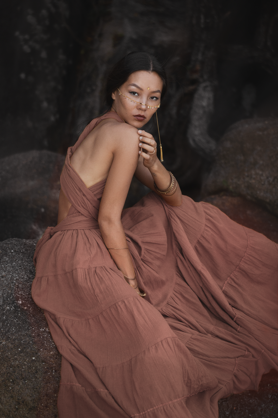 Amara Bohemian Maxi Dress Sandstone