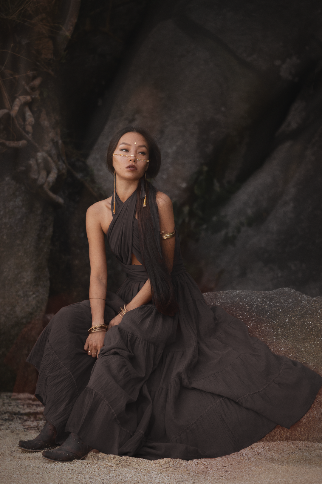Amara Bohemian Maxi Dress Black