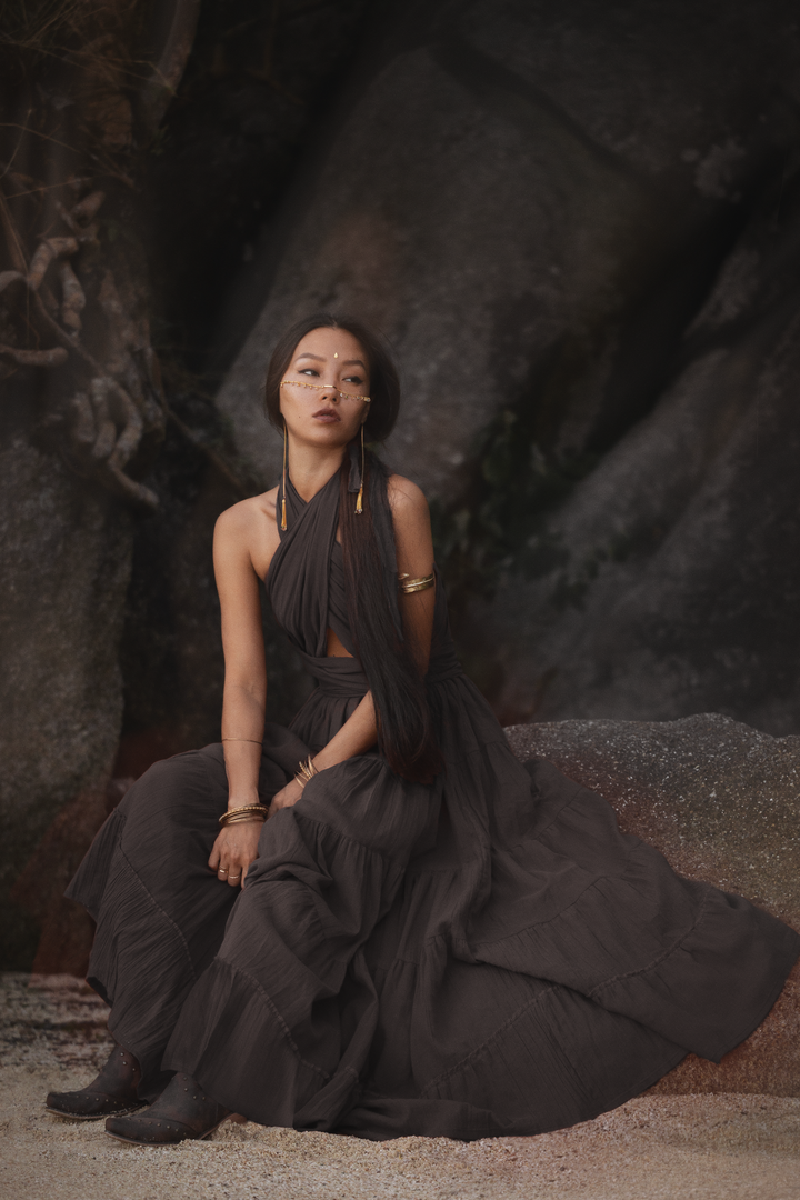 Amara Bohemian Maxi Dress Black