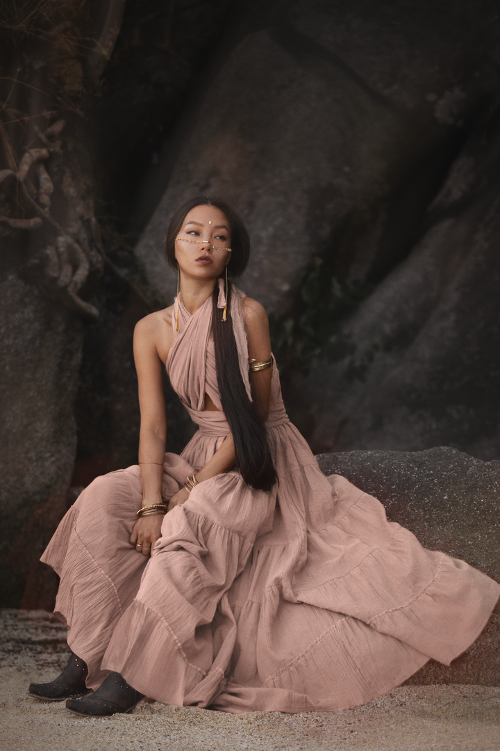 Amara Bohemian Maxi Dress Desert Rose