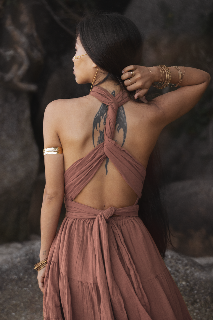 Amara Bohemian Maxi Dress Sandstone