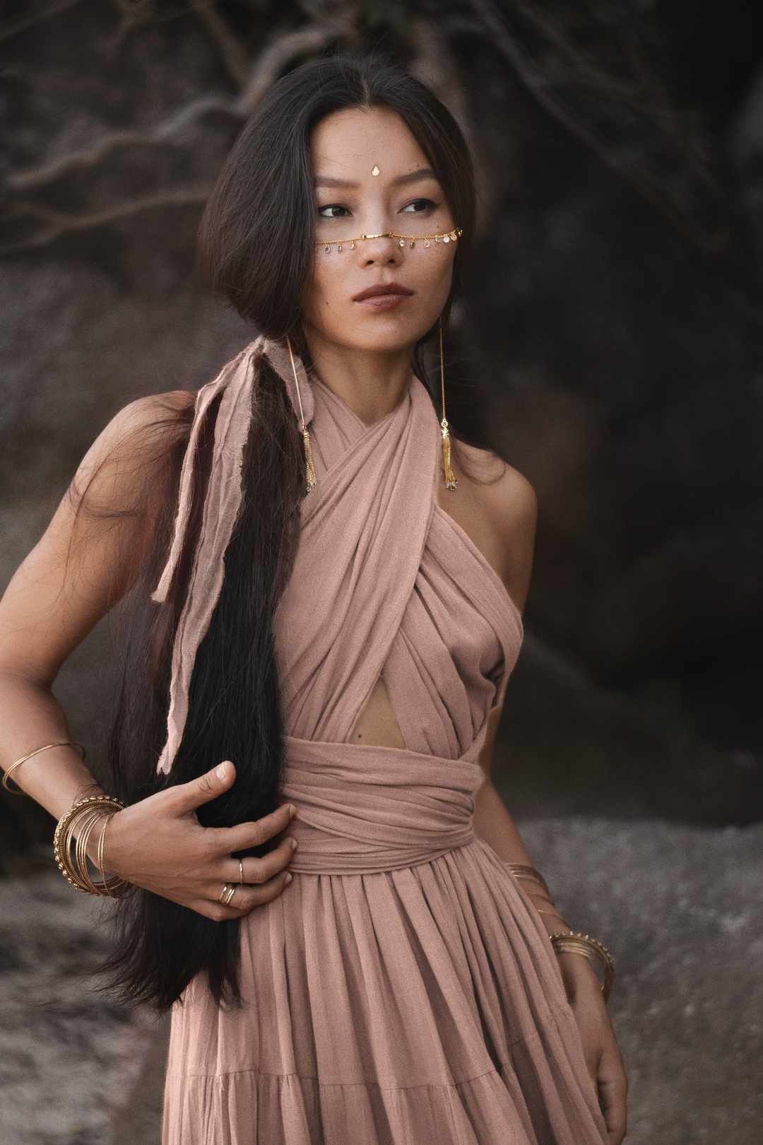 Amara Bohemian Maxi Dress Desert Rose