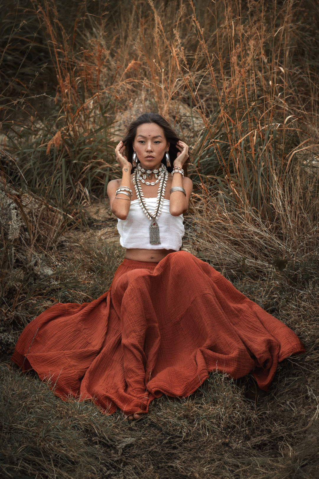 Maxi Boho Gauze Skirt Alisa