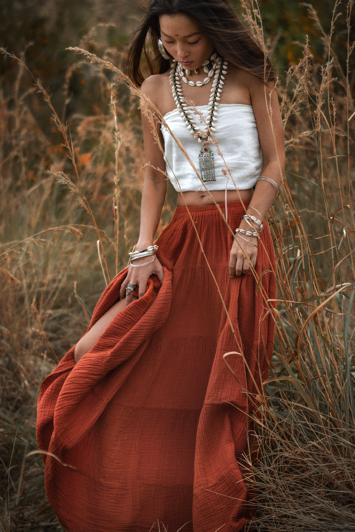 Maxi Boho Gauze Skirt Alisa