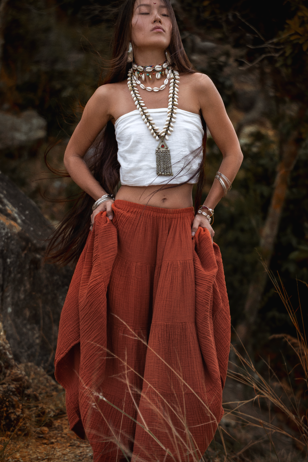 Maxi Boho Gauze Skirt Alisa