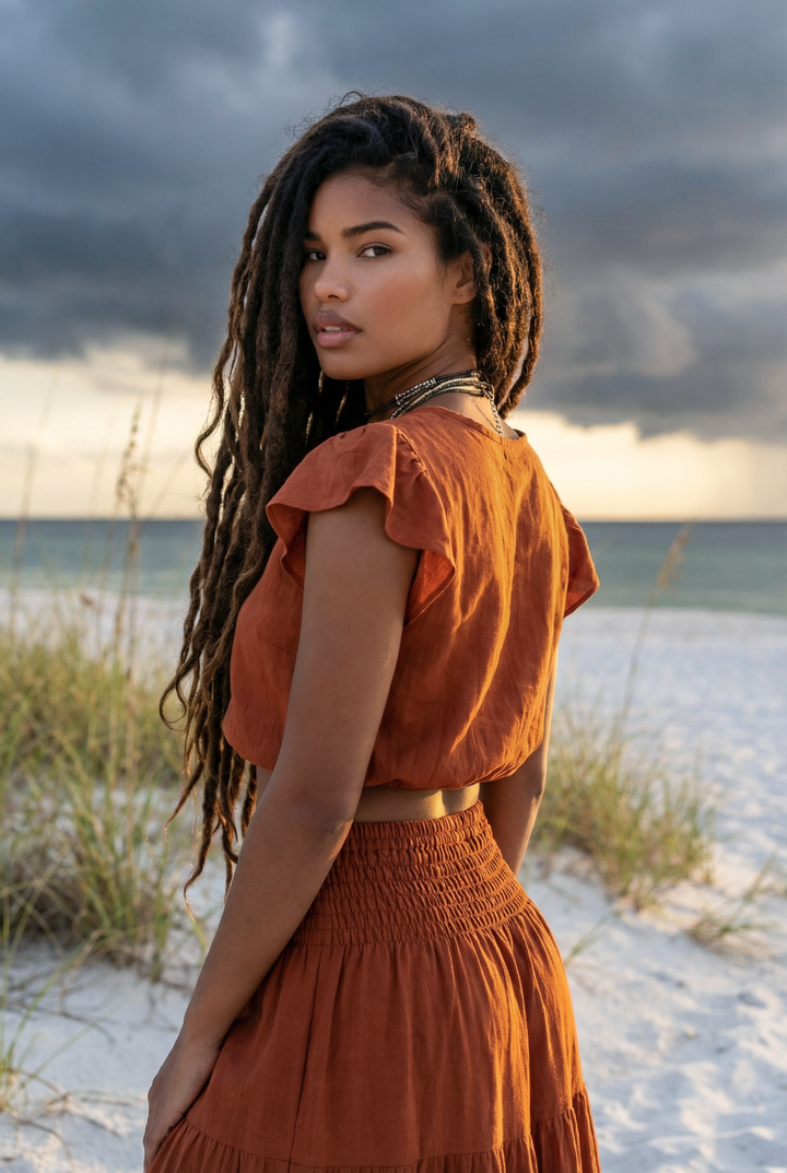 Cap Crop Top Sina Rust