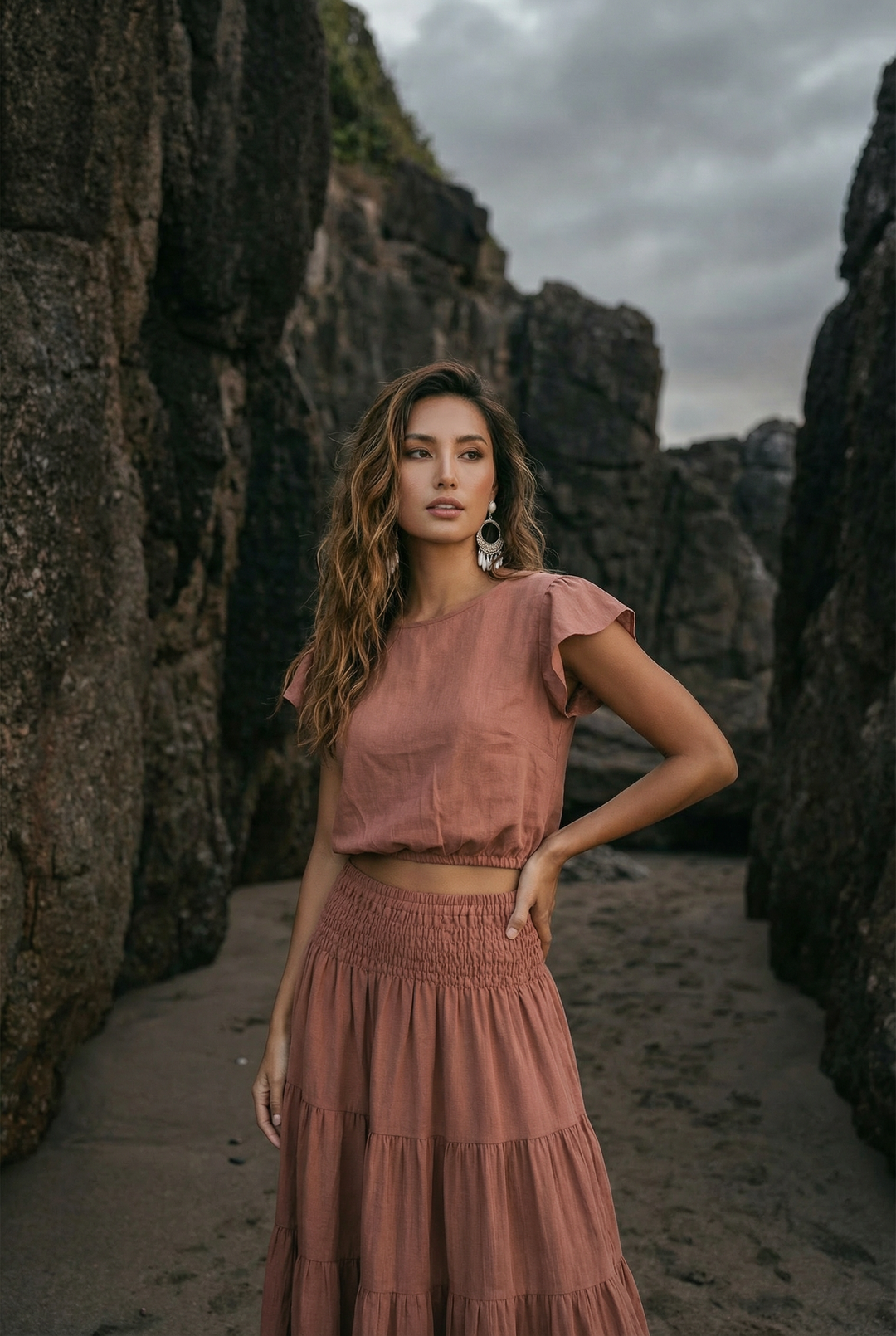 Cap Crop Top Sina Sandstone